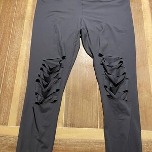 Stylish Gray Ripped Leggings